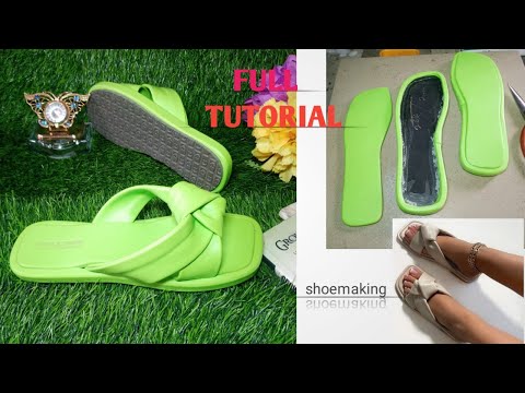 How to make this trendy ladies slide slippers #beginners #shoemaking