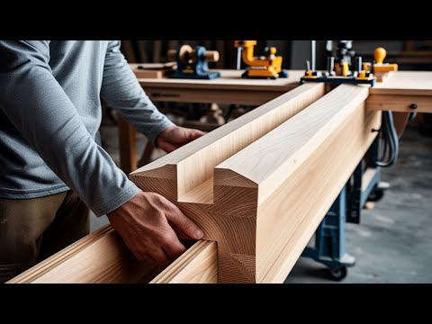 Making Cross Peg Joints Modern Bed Monolithic Wood Project // Extremely Ingenious Skills Woodworking