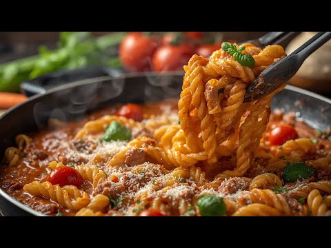 Unglaublich leckere Pasta mit Hackfleisch in nur 15 Minuten! Das einfachste Abendessen Rezept!