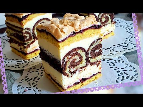 Incredible cake with rolls Recipes of delicious cakes