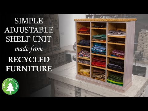 A Simple Adjustable Shelf Unit Made From Recycled Furniture.