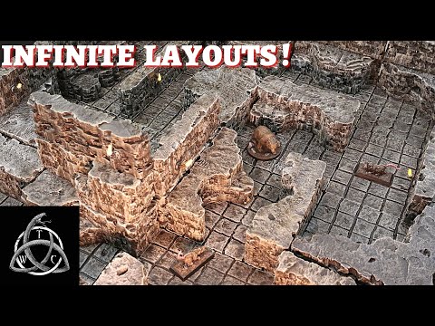 Cave Tiles and Walls for Vertical Play for Tabletop Gaming