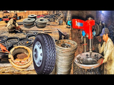 How to make a heavy duty truck tire rim plate from old ship sheets. Do you like the way we work?
