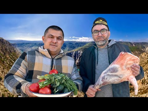 На Сулакском Каньоне приготовил сочный шашлык!!!