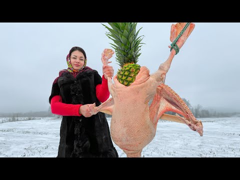 🦆Juiciest Dish of Crispy Goose and Pineapple Baked in the Oven