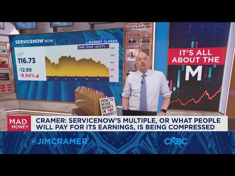 ServiceNow's multiple is being compressed, says Jim Cramer