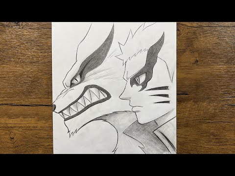 Naruto Baryon Mode and Kurama Epic Drawing Tutorial (Full Power Form)