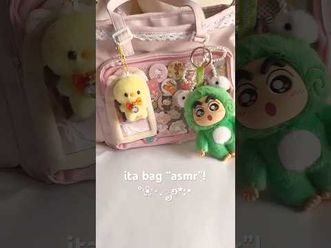 ita bag ASMR ~ customizing my light pink ita bag! #sanrio #sanx #itabag