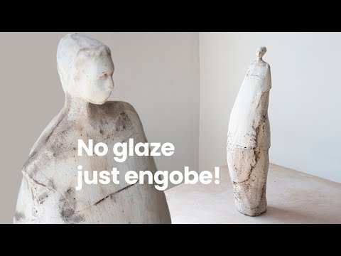Engobe decoration on ceramic sculpture: no glaze needed