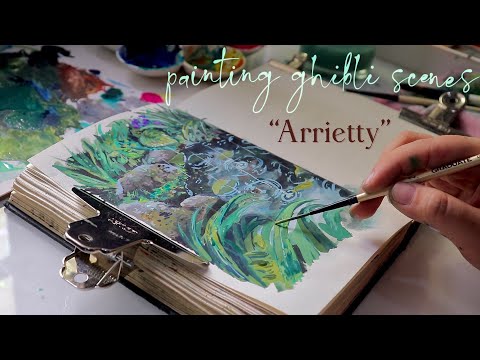 painting Studio Ghibli “Arrietty" scenes 🌱🌼 Gouache