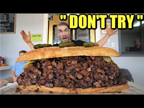 WORLD'S BIGGEST BBQ SANDWICH CHALLENGE (Unbeaten) | The ULTIMATE TEXAS BBQ BRISKET SANDWICH Mukbang