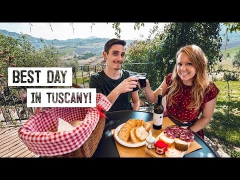Perfect Day in Tuscany! - BEAUTIFUL Picnic Spot, Underground Winery, Castles & MORE! (Italy)
