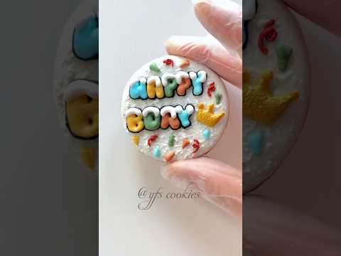 🎂Satisfying birthday cookie decorating #cookiedecorating #royalicing #cookies #satisfying