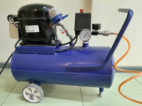 САМОДЕЛЬНЫЙ  КОМПРЕССОР ИЗ ХОЛОДИЛЬНИКА