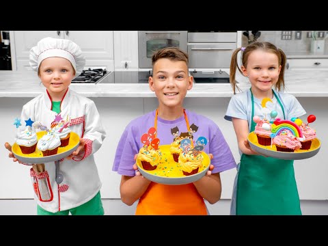 Learn How to Make Pizza and Cakes! 🍅🧀 Dad and Alex’s Pretend Restaurant Adventure