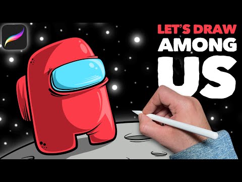How to Draw AMONG US Game Character: iPad & Procreate!