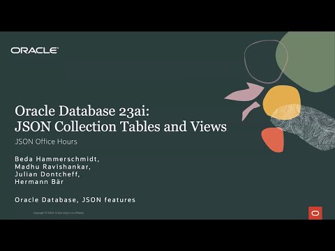 JSON Collections in Oracle Database 23ai