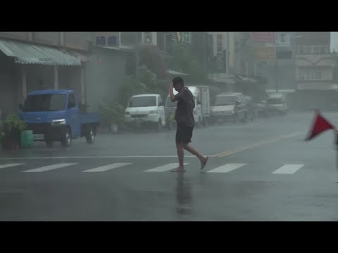 Millions are told to seek shelter amid a typhoon in Taiwan
