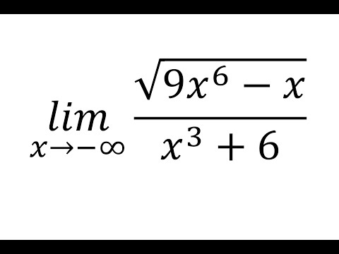 Limits at Infinity (Rational square-root function as x approaches negative Infinity)