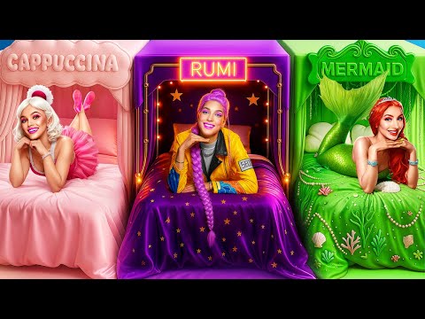 K-Pop Demon Hunters Kamer Makeover Uitdaging! Rumi vs Zeemeermin vs Ballerina Cappuccino in het echt