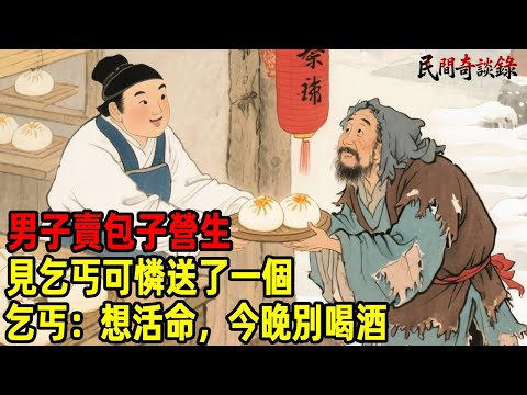 男子賣包子營生，見乞丐可憐送了一個，乞丐：想活命，今晚別喝酒！【民間奇談錄】#民間故事 #台灣傳說 #懸疑故事 #銀髮頻道 #懷舊故事 #助眠故事