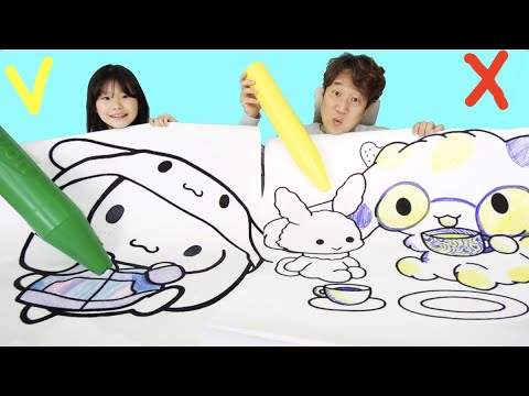 시나모롤 3마카 첼린지 라임 vs 라파 3마커 챌린지 Sanrio Drawing 3 Marker Challenge | LimeTube 라임튜브