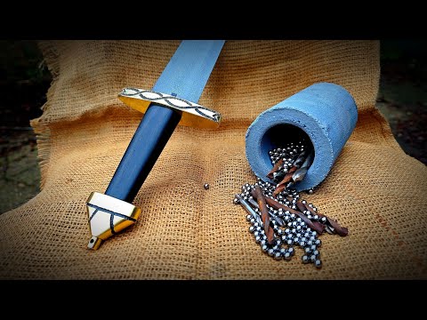 Wootz Viking SWORD made from old Drills and ball bearings