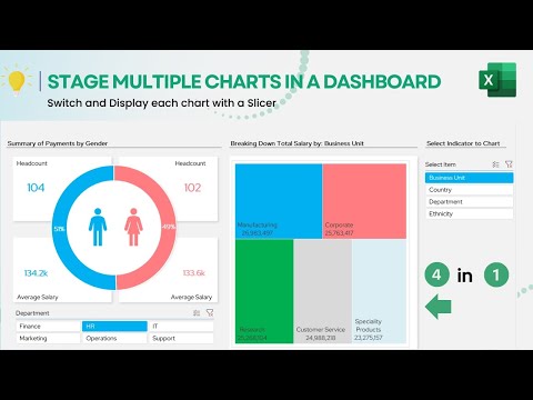 Stage Multiple Charts in an Excel Dashboard with Slicers | Dynamic Arrays & Cube Functions Tutorial