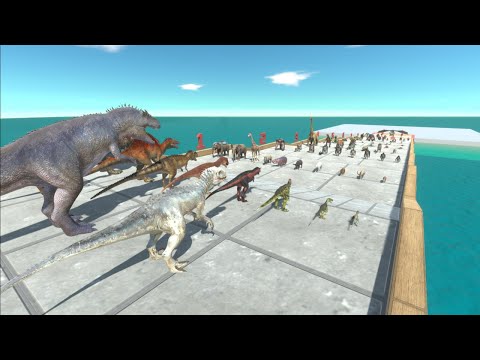 Carnivore Dinosaurs Giganotosaurus team vs Faction - Animal Revolt Battle Simulator