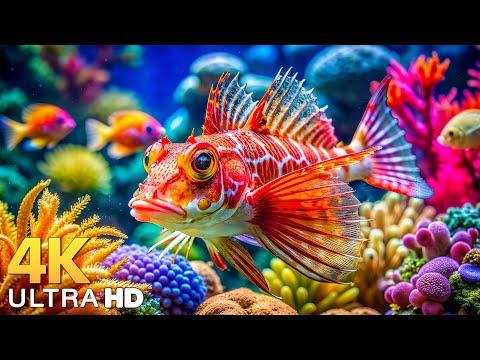 DREAM AQUARIUM 4K - Marine Life, Sea Animals and Coral Reef - Fish Tank Sounds for Deep Sleep #5