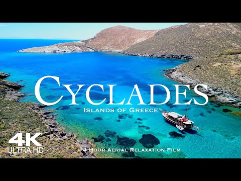 [4K] CYCLADES 2025 🇬🇷 Κυκλάδες 4 HOUR Drone Aerial of Santorini Mykonos Milos Syros Naxos Greece