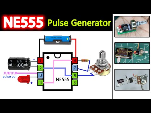 DIY Simple 555 Pulse Generator circuits || NE555 Frequency Adjustable Pulse Square Wave Generator