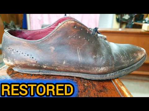 🥰ASMR Restoration of a very kind man's shoes🔥🇺🇲