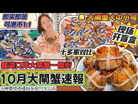 【羅湖口岸】港人北上買大閘蟹🦀實逛大閘蟹一條街🔥十多家價格大對比‼️現場蒸蟹即買即食😋可港幣1:1 可送海關口或港鐵站👍🏻死蟹無膏包賠包換😍深圳10月大閘蟹最新資訊😎深圳北上美食 深圳北上消費