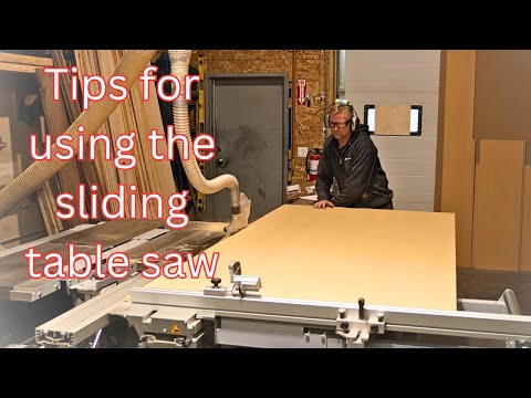 Sliding table saw. How to set up and make crosscuts and rip cuts on sheet goods.