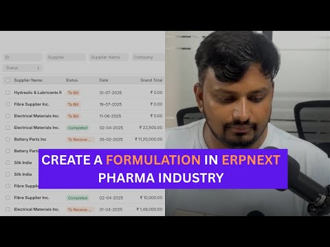 How to Create a Formulation in ERPNext | Pharma Industry Tutorial