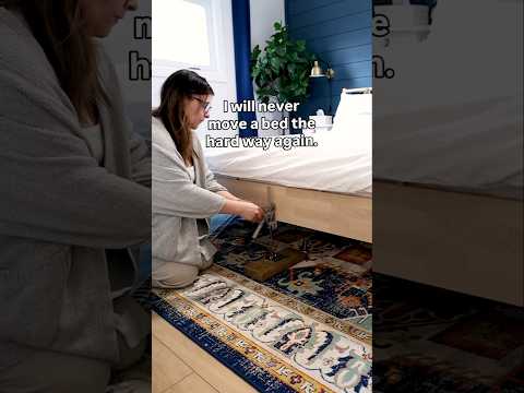 I will never move a bed the hard way again. 🤍 Tool is in the description! #homehacks