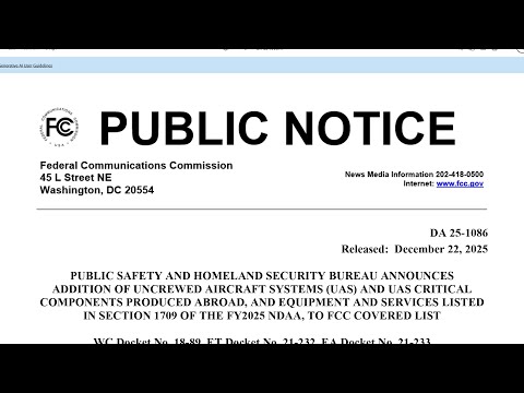 Did the FCC just ban all foreign drone components? 