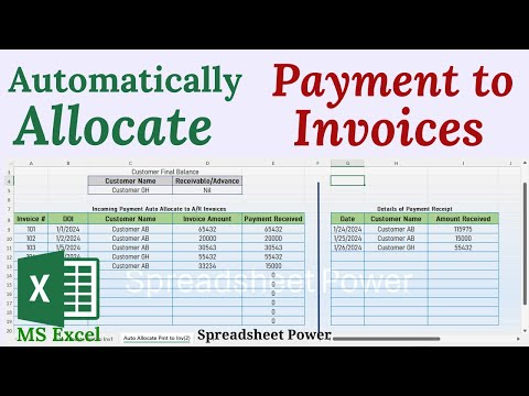 Auto Allocate Payments to Invoice in Excel | Invoice and Payment Tracker in Excel