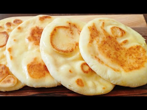 Fluffy & Soft flatbread in 15 minutes / No oven, No yeast !!