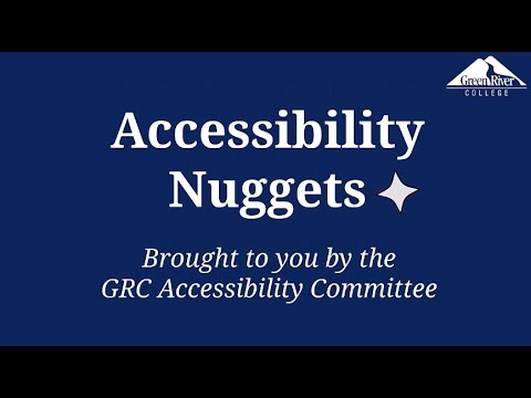 Accessibility Nuggets - Syllabus