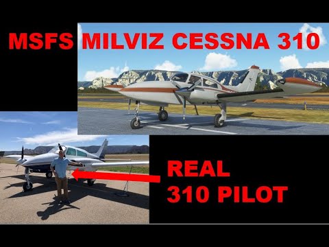 MILVIZ Cessna 310 - Real 310 pilot - step by step tutorial - startup to top-of-climb