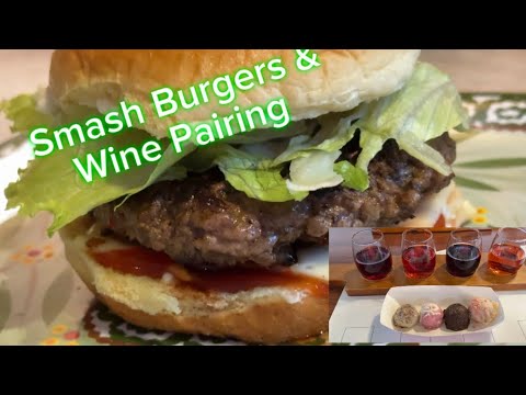 Smash burgers on the stove  - Wine pairing 
