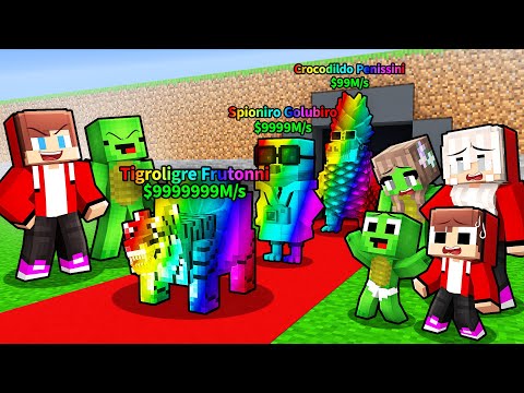 JJ and Mikey Steal Families Brainrot in Minecraft (Maizen)