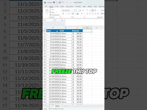 Always FREEZE your headers! #excel #spreadsheetmagic #sheets