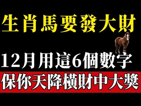 生肖馬要發大財，12月用這6個數字，保你天降橫財中大獎！#陳天師玄訣 #生肖#家運 #運勢 #風水 #財運 #命理#屬相運勢