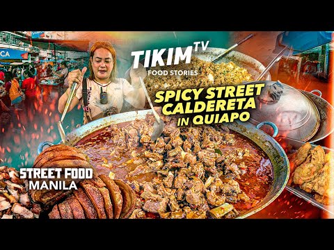 QUIAPO Street Style CALDERETA | Pork Ribs SPICY Caldereta + Chowfan | Quiapo Street Food | TIKIM TV
