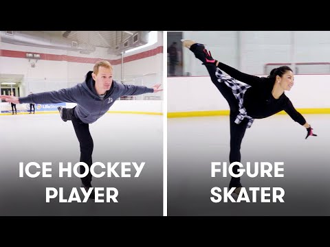 Hockey Players Try To Keep Up With Figure Skaters | SELF
