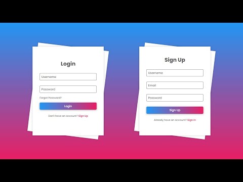 Animated Login and Signup Form using HTML CSS & Javascript