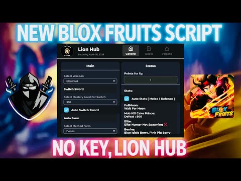 NEW Blox Fruits Script Lion Hub Script|BEST Blox Fruits Script for Mobile & PC Using Delta Executor